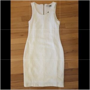 White Bodycon Floral Jacquard Dress